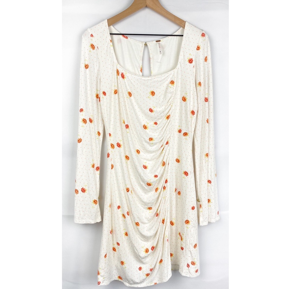NWOT Free People Celia Polka Dot Feminine Mini Dress, Ivory - Size L - Picture 4 of 9